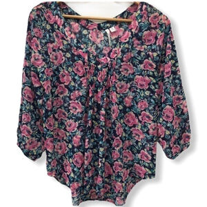 LC Lauren Conrad floral blouse size xs